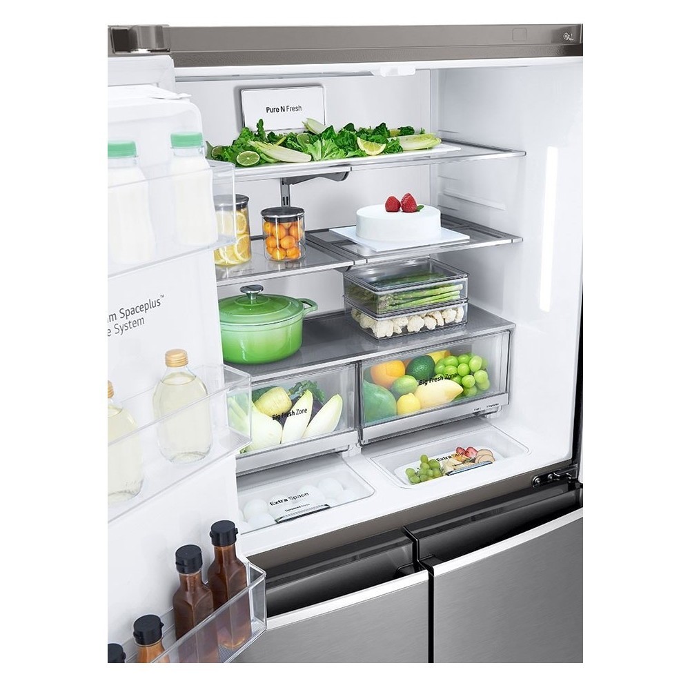 LG 674 litres Side by Side Refrigerator, Noble Steel