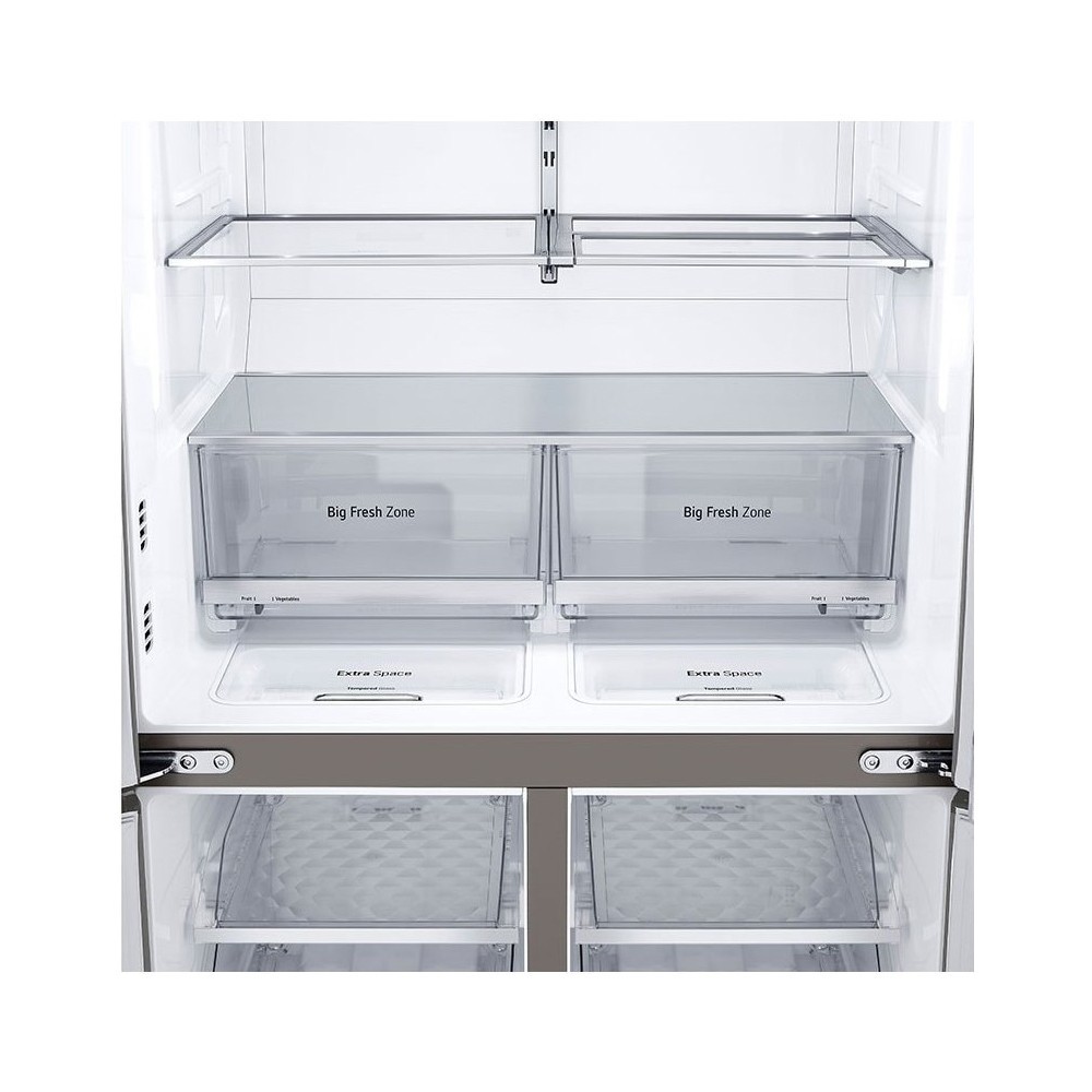 LG 674 litres Side by Side Refrigerator, Noble Steel